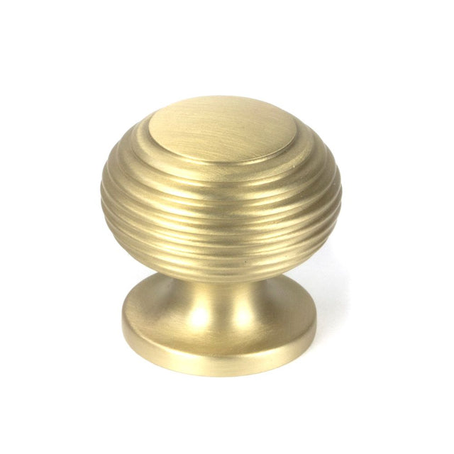From The Anvil - Satin Brass Beehive Cabinet Knob 30mm | Sku. 50931 | Trade Door Handles.