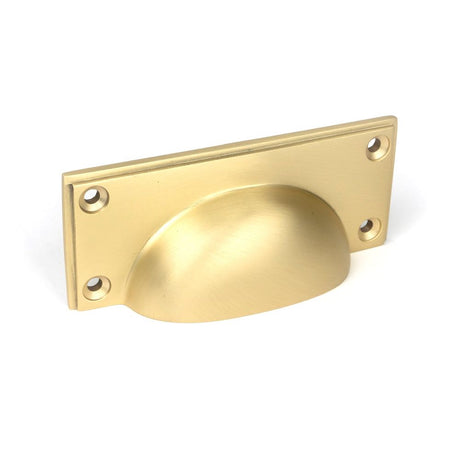 From The Anvil - Satin Brass Art Deco Drawer Pull | Sku. 50942 | Trade Door Handles.