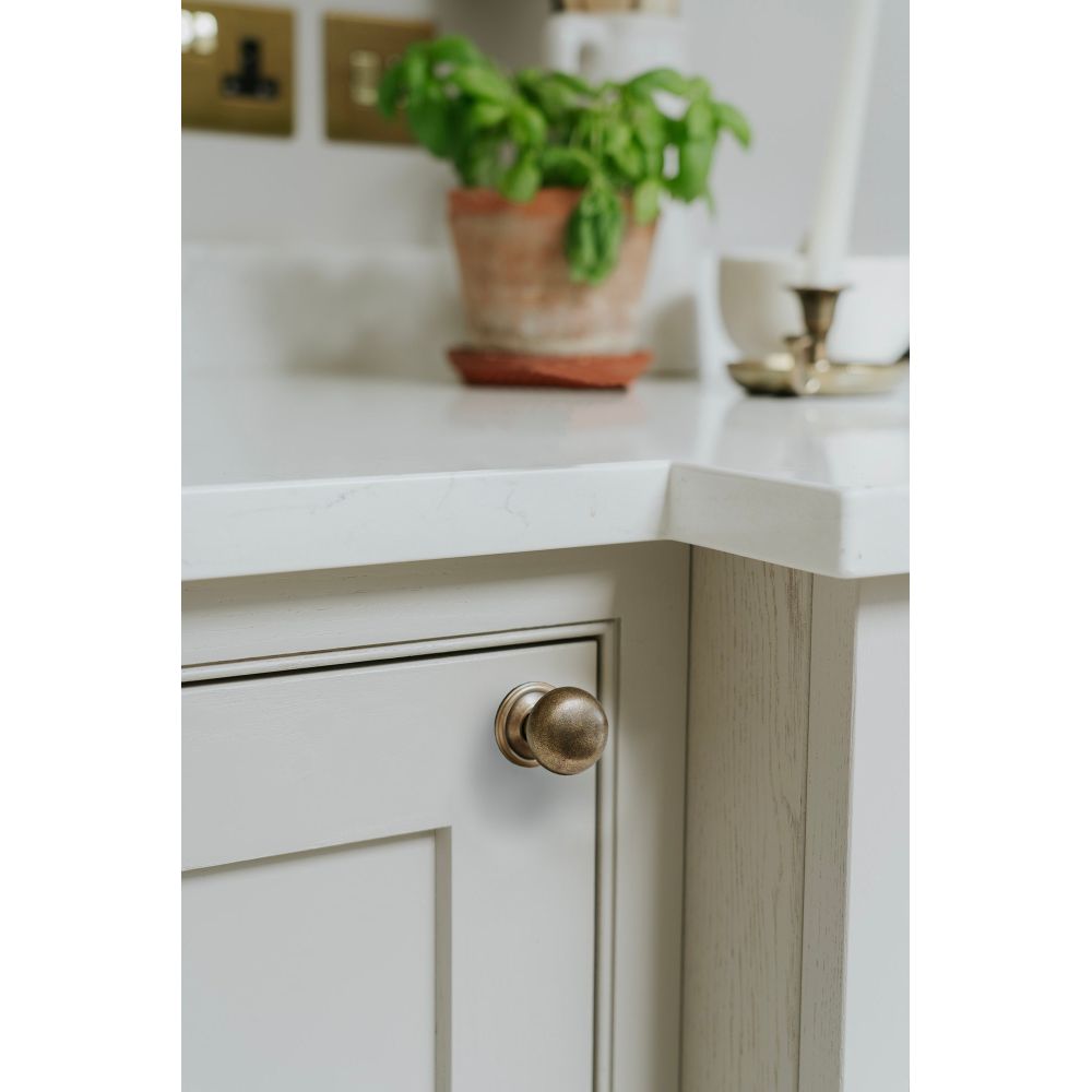 From The Anvil - Burnished Brass Mushroom Cabinet Knob 32mm | Sku. 50954 | Trade Door Handles.