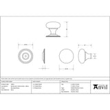 From The Anvil - Burnished Brass Mushroom Cabinet Knob 38mm | Sku. 50955 | Trade Door Handles.