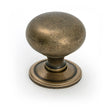 This is an image of From The Anvil - Burnished Brass Mushroom Cabinet Knob 38mm available to order from Trade Door Handles in Kendal.