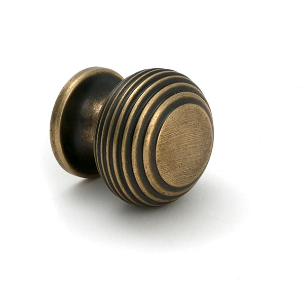 From The Anvil - Burnished Brass Beehive Cabinet Knob 30mm