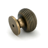 From The Anvil - Burnished Brass Beehive Cabinet Knob 30mm