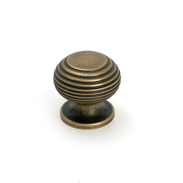 This is an image of From The Anvil - Burnished Brass Beehive Cabinet Knob 30mm available to order from Trade Door Handles in Kendal.