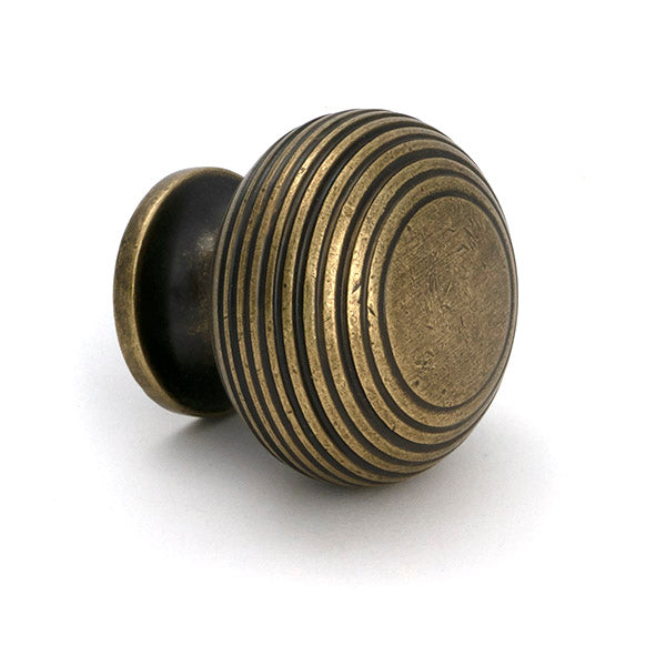 From The Anvil - Burnished Brass Beehive Cabinet Knob 40mm