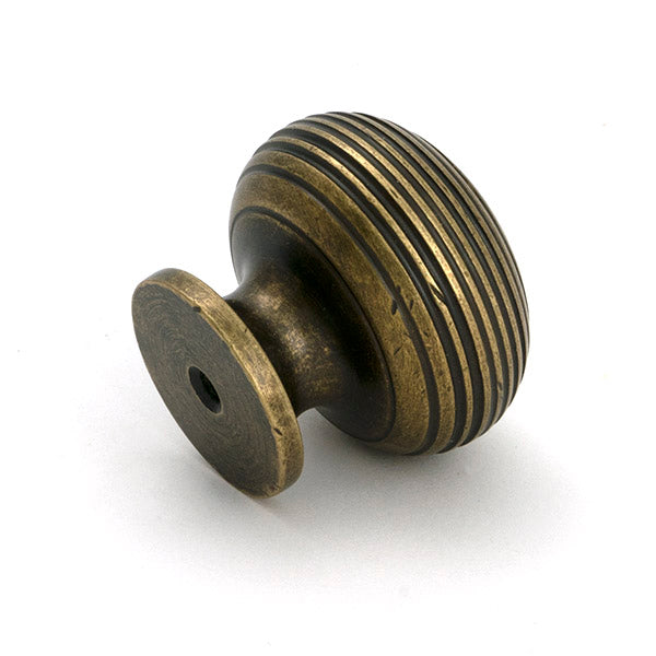 From The Anvil - Burnished Brass Beehive Cabinet Knob 40mm