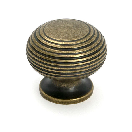 This is an image of From The Anvil - Burnished Brass Beehive Cabinet Knob 40mm available to order from Trade Door Handles in Kendal.