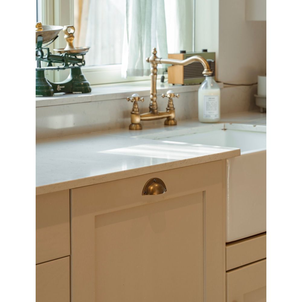 From The Anvil - Burnished Brass 4" Plain Drawer Pull | Sku. 50975 | Trade Door Handles.