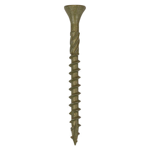 This is an image of Timco - C2 Deck-Fix Screws - TX - Countersunk with Ribs - Twin-Cut - Green 4.5 x 50mm - (250 PCS Box) 50C2D250BX