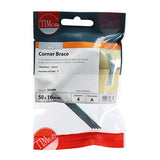 This is an image of Timco - Corner Braces - Zinc 50 x 50 x 16mm - (4 PCS TIMpac) 50CBRP