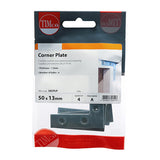 This is an image of Timco - Corner Plates - Zinc 50 x 50 x 13 (4 Pieces TIMpac) 50CPLP