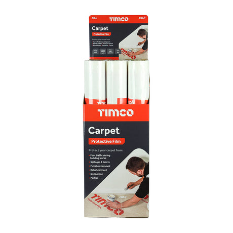 This is an image of Timco - Protective Film - For Carpet 50m x 0.6m 50CP
