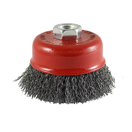 This is an image of Timco - Drill Cup Brush - Crimped Steel Wire 50mm (1 Each Blister Pack) 50SCC