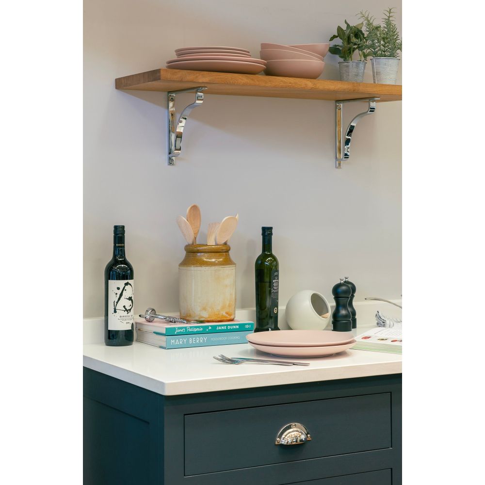 From The Anvil - Polished Chrome Abingdon Shelf Bracket (150mm x 150mm) | Sku. 51089 | Trade Door Handles.