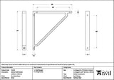 From The Anvil - Burnished Brass Barton Shelf Bracket (200mm x 200mm)