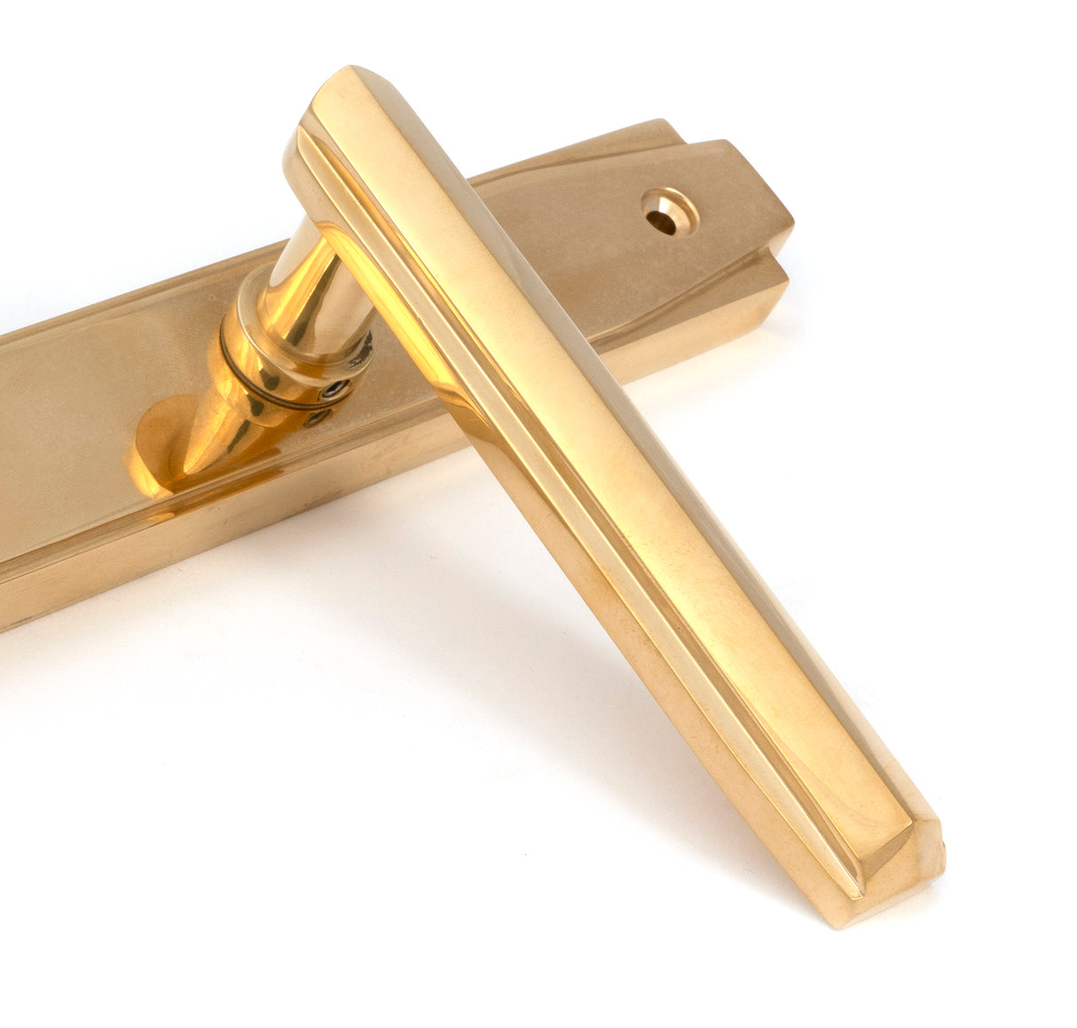 From The Anvil - Polished Brass Art Deco Slimline Lever Espag. Lock Set | Sku. 51185 | Trade Door Handles.