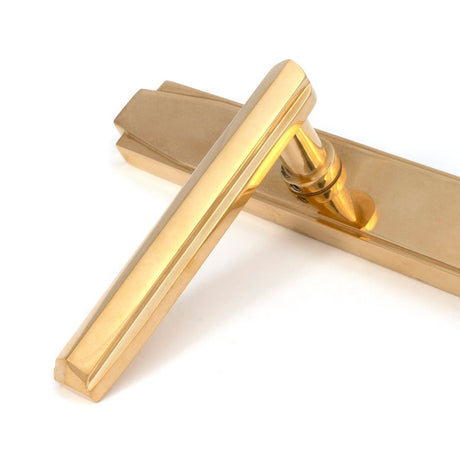 From The Anvil - Polished Brass Art Deco Slimline Lever Espag. Lock Set | Sku. 51185 | Trade Door Handles.