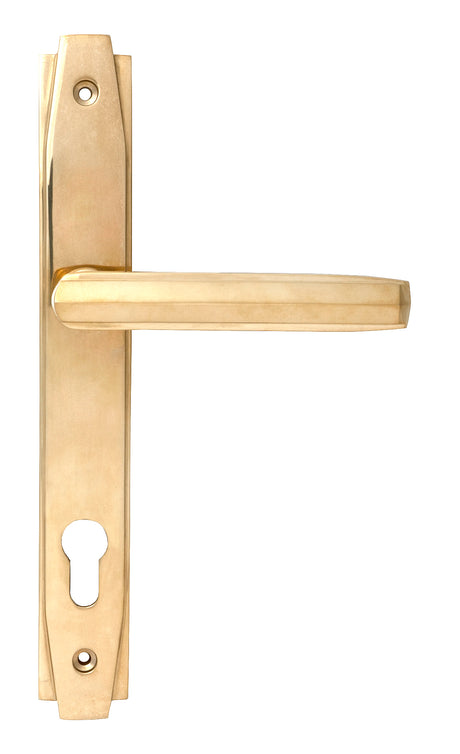 From The Anvil - Polished Brass Art Deco Slimline Lever Espag. Lock Set | Sku. 51185 | Trade Door Handles.