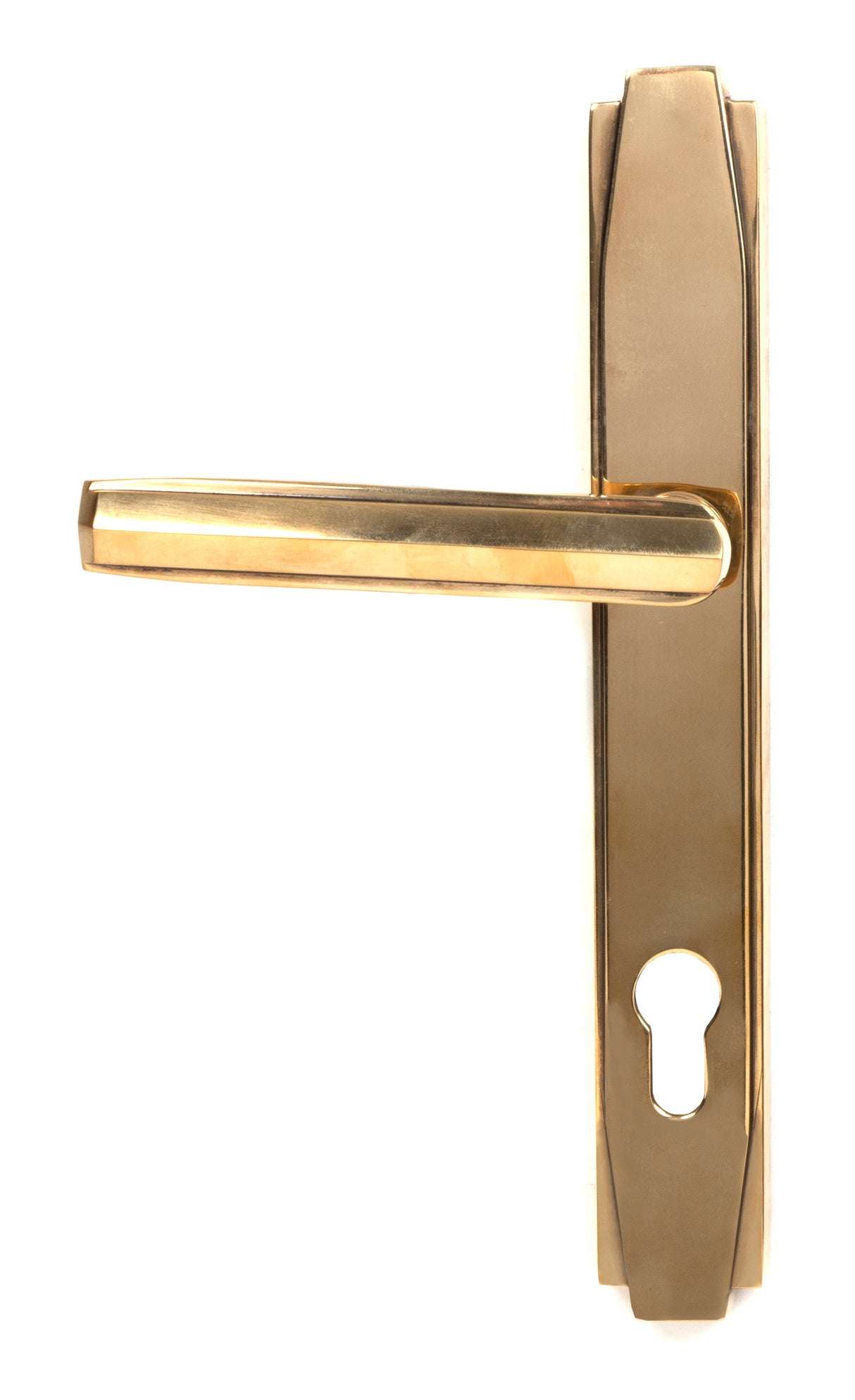 From The Anvil - Aged Brass Art Deco Slimline Lever Espag. Lock Set | Sku. 51186 | Trade Door Handles.
