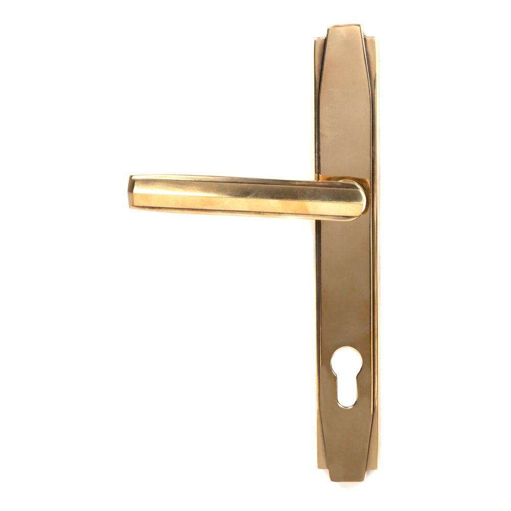 From The Anvil - Aged Brass Art Deco Slimline Lever Espag. Lock Set | Sku. 51186 | Trade Door Handles.