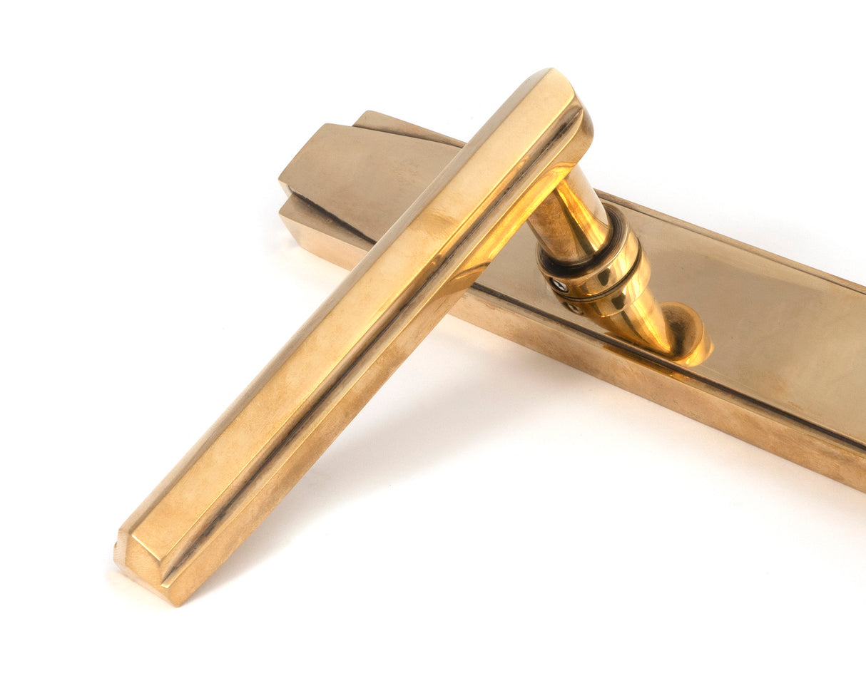 From The Anvil - Aged Brass Art Deco Slimline Lever Espag. Lock Set | Sku. 51186 | Trade Door Handles.