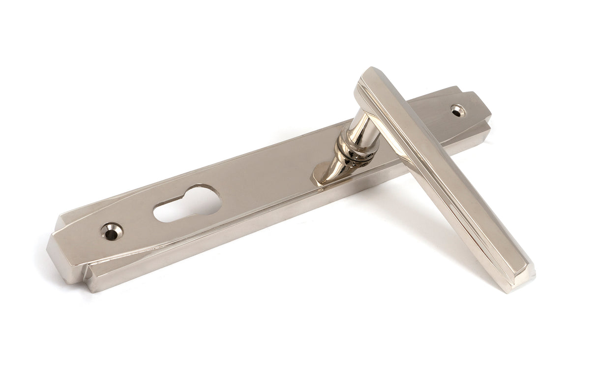 From The Anvil - Polished Nickel Art Deco Slimline Lever Espag. Lock Set | Sku. 51187 | Trade Door Handles.