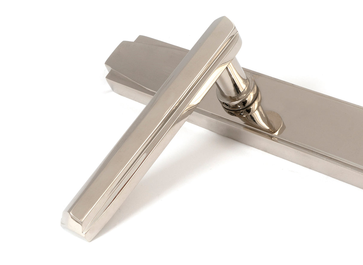 From The Anvil - Polished Nickel Art Deco Slimline Lever Espag. Lock Set | Sku. 51187 | Trade Door Handles.