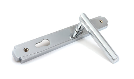 From The Anvil - Polished Chrome Art Deco Slimline Lever Espag. Lock Set | Sku. 51188 | Trade Door Handles.