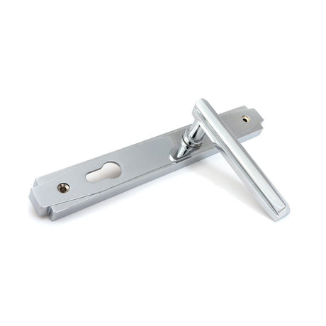 From The Anvil - Polished Chrome Art Deco Slimline Lever Espag. Lock Set | Sku. 51188 | Trade Door Handles.