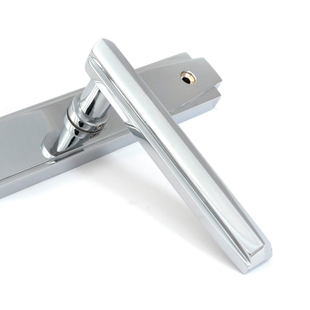 From The Anvil - Polished Chrome Art Deco Slimline Lever Espag. Lock Set | Sku. 51188 | Trade Door Handles.