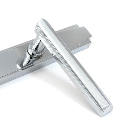 From The Anvil - Polished Chrome Art Deco Slimline Lever Espag. Lock Set | Sku. 51188 | Trade Door Handles.