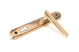 From The Anvil - Polished Bronze Art Deco Slimline Lever Espag. Lock Set | Sku. 51190 | Trade Door Handles.