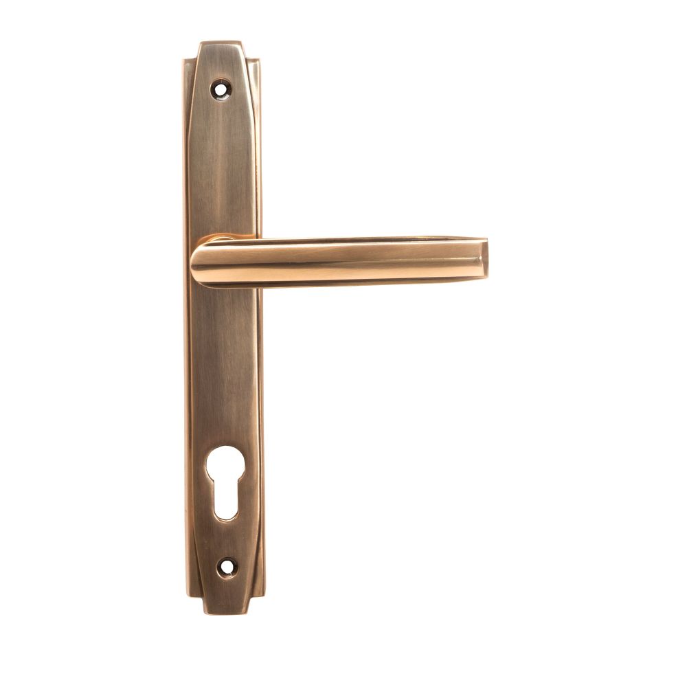 From The Anvil - Polished Bronze Art Deco Slimline Lever Espag. Lock Set | Sku. 51190 | Trade Door Handles.