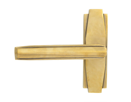 From The Anvil - Aged Brass Art Deco Lever on Rose Set | Sku. 51192 | Trade Door Handles.