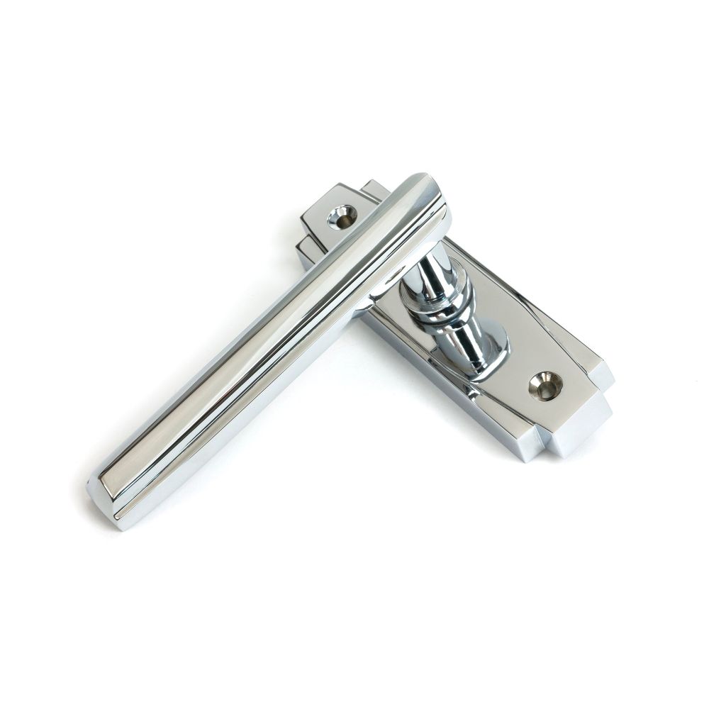From The Anvil - Polished Chrome Art Deco Lever on Rose Set | Sku. 51194 | Trade Door Handles.