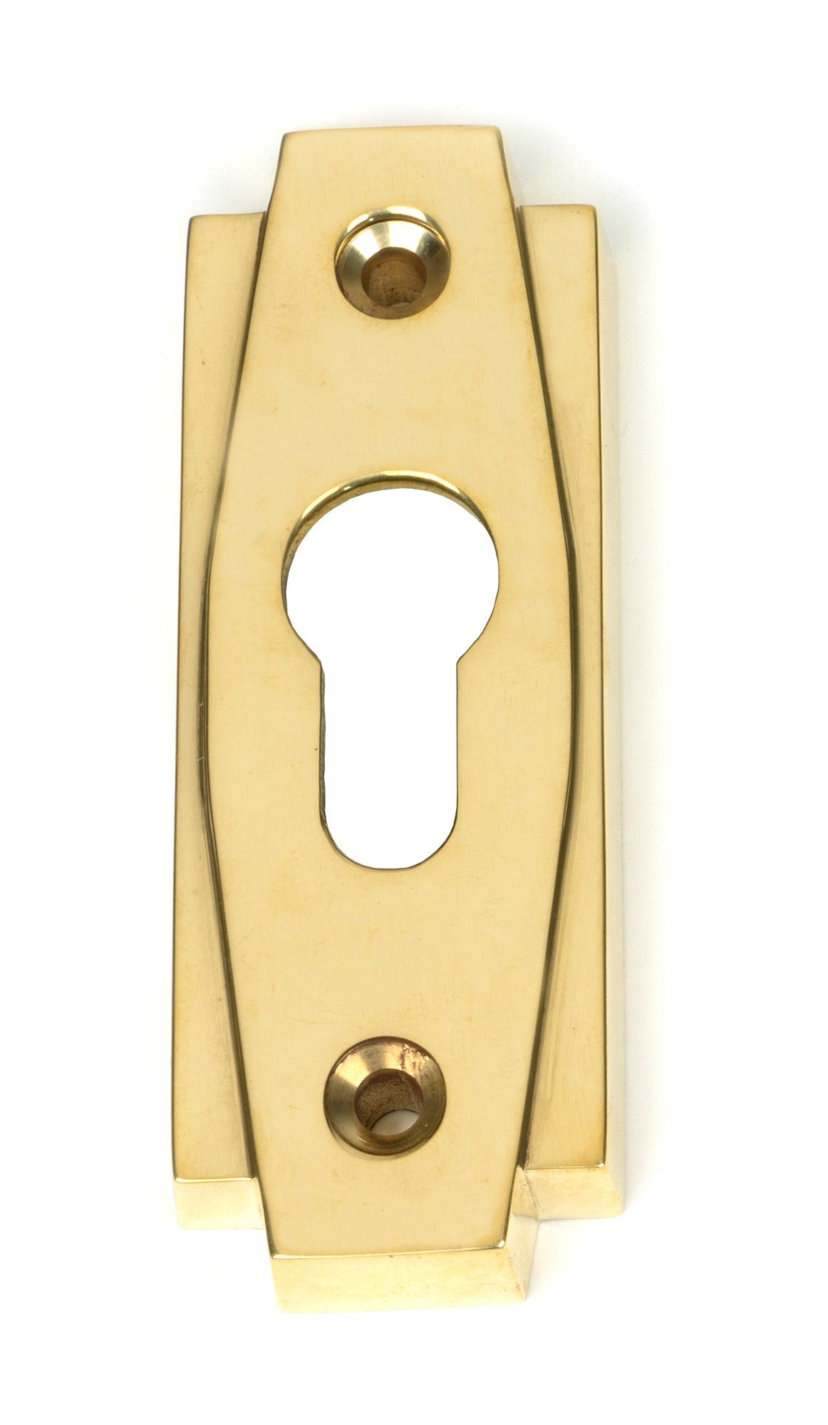 From The Anvil - Polished Brass Art Deco Euro Escutcheon | Sku. 51197 | Trade Door Handles.