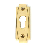 From The Anvil - Polished Brass Art Deco Euro Escutcheon | Sku. 51197 | Trade Door Handles.