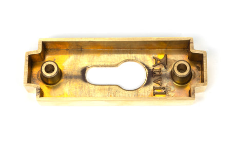 From The Anvil - Polished Brass Art Deco Euro Escutcheon | Sku. 51197 | Trade Door Handles.