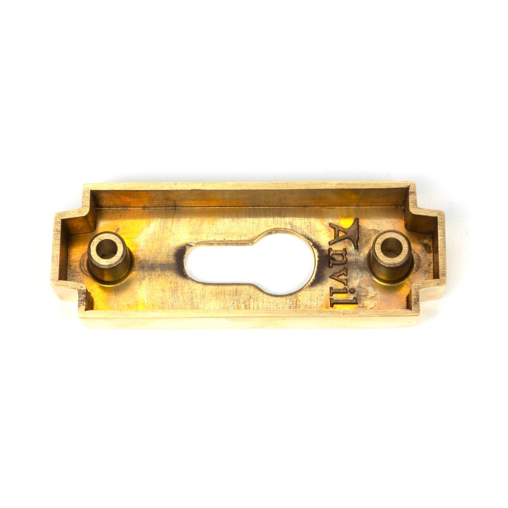 From The Anvil - Polished Brass Art Deco Euro Escutcheon | Sku. 51197 | Trade Door Handles.
