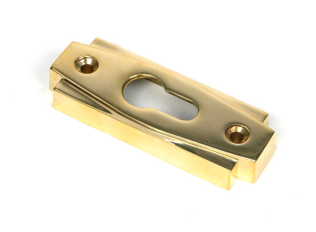 From The Anvil - Polished Brass Art Deco Euro Escutcheon | Sku. 51197 | Trade Door Handles.