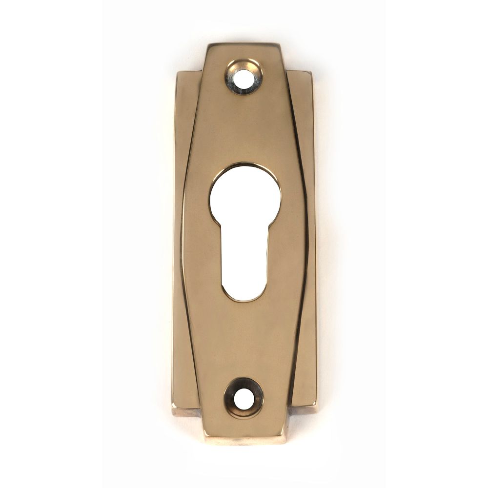 From The Anvil - Aged Brass Art Deco Euro Escutcheon | Sku. 51198 | Trade Door Handles.