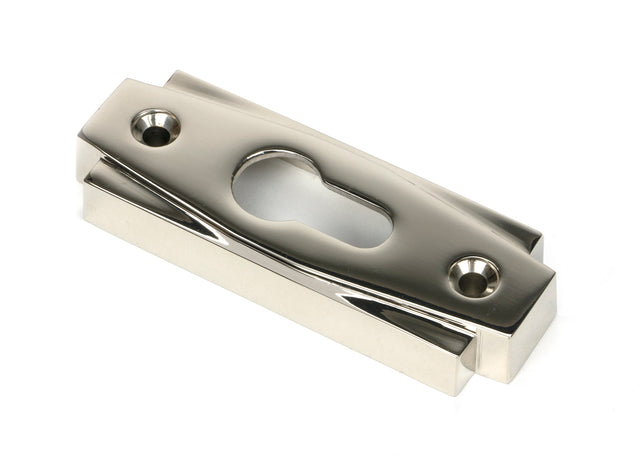 From The Anvil - Polished Nickel Art Deco Euro Escutcheon | Sku. 51199 | Trade Door Handles.