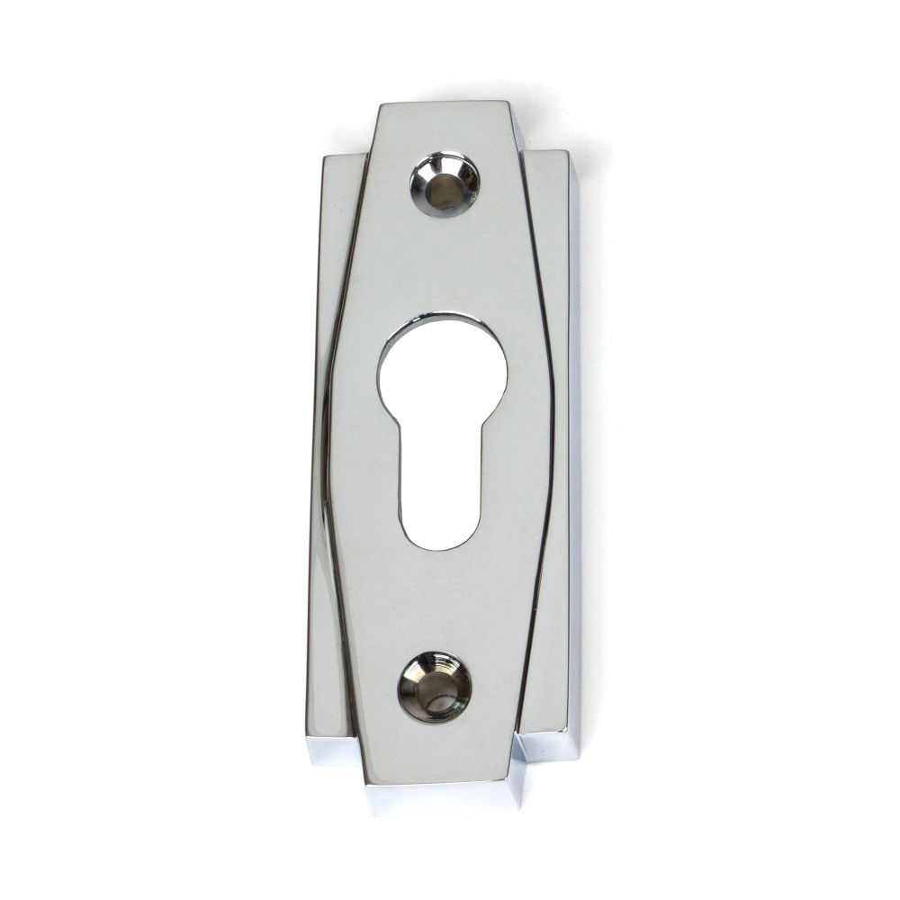 From The Anvil - Polished Chrome Art Deco Euro Escutcheon | Sku. 51200 | Trade Door Handles.