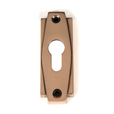 From The Anvil - Polished Bronze Art Deco Euro Escutcheon | Sku. 51202 | Trade Door Handles.