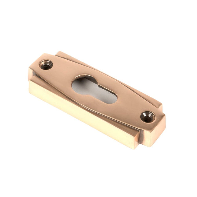 From The Anvil - Polished Bronze Art Deco Euro Escutcheon | Sku. 51202 | Trade Door Handles.