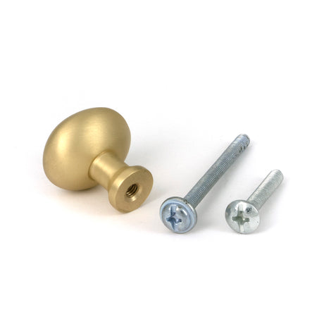 From The Anvil - Satin Brass Moore Cabinet Knob - 25mm | Sku. 51229 | Trade Door Handles.