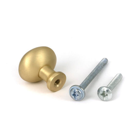 From The Anvil - Satin Brass Moore Cabinet Knob - 25mm | Sku. 51229 | Trade Door Handles.