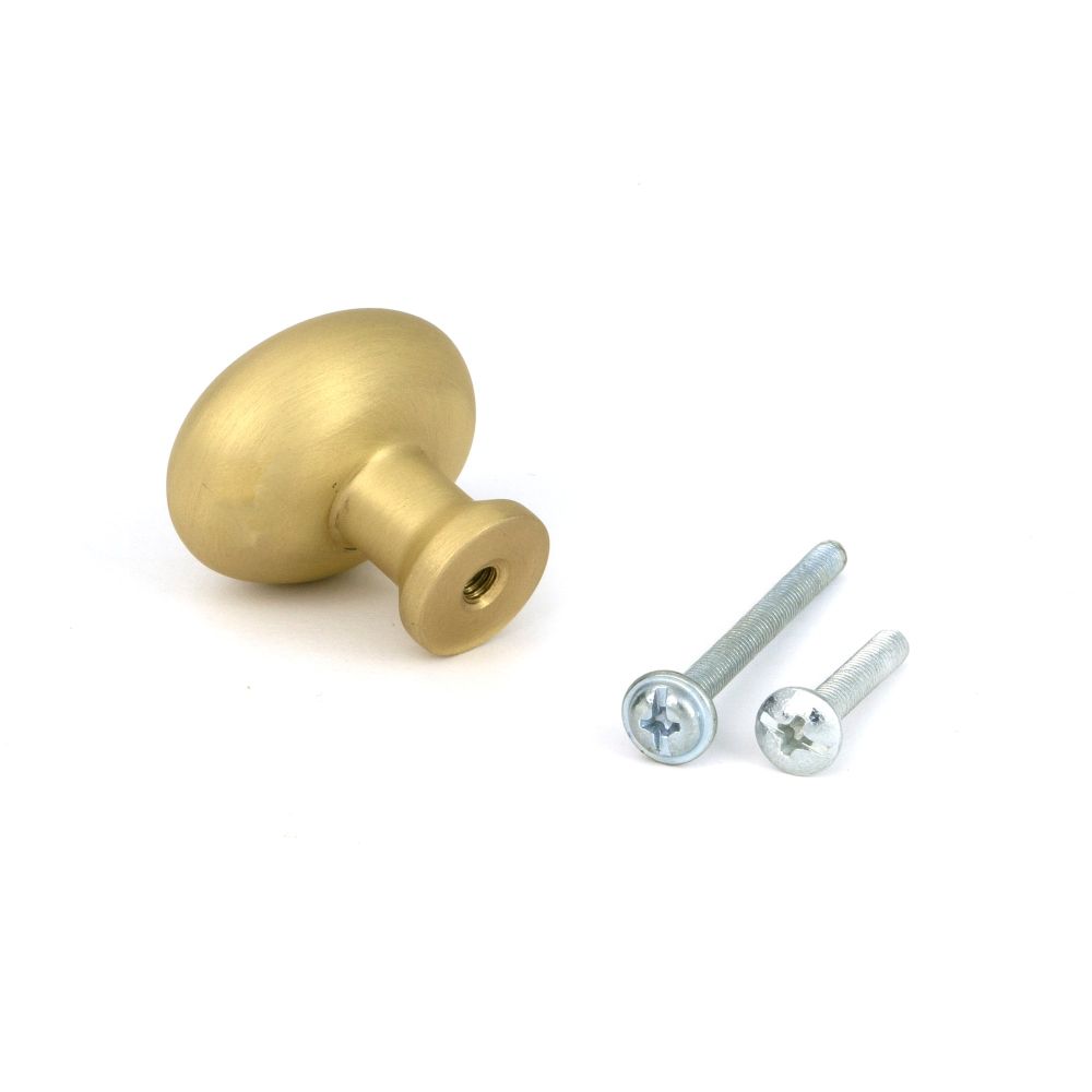 From The Anvil - Satin Brass Moore Cabinet Knob - 32mm | Sku. 51230 | Trade Door Handles.