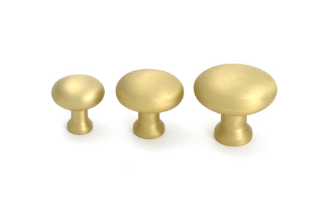 From The Anvil - Satin Brass Moore Cabinet Knob - 38mm | Sku. 51231 | Trade Door Handles.