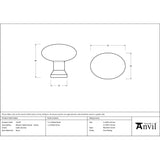 From The Anvil - Satin Chrome Moore Cabinet Knob - 32mm | Sku. 51239 | Trade Door Handles.